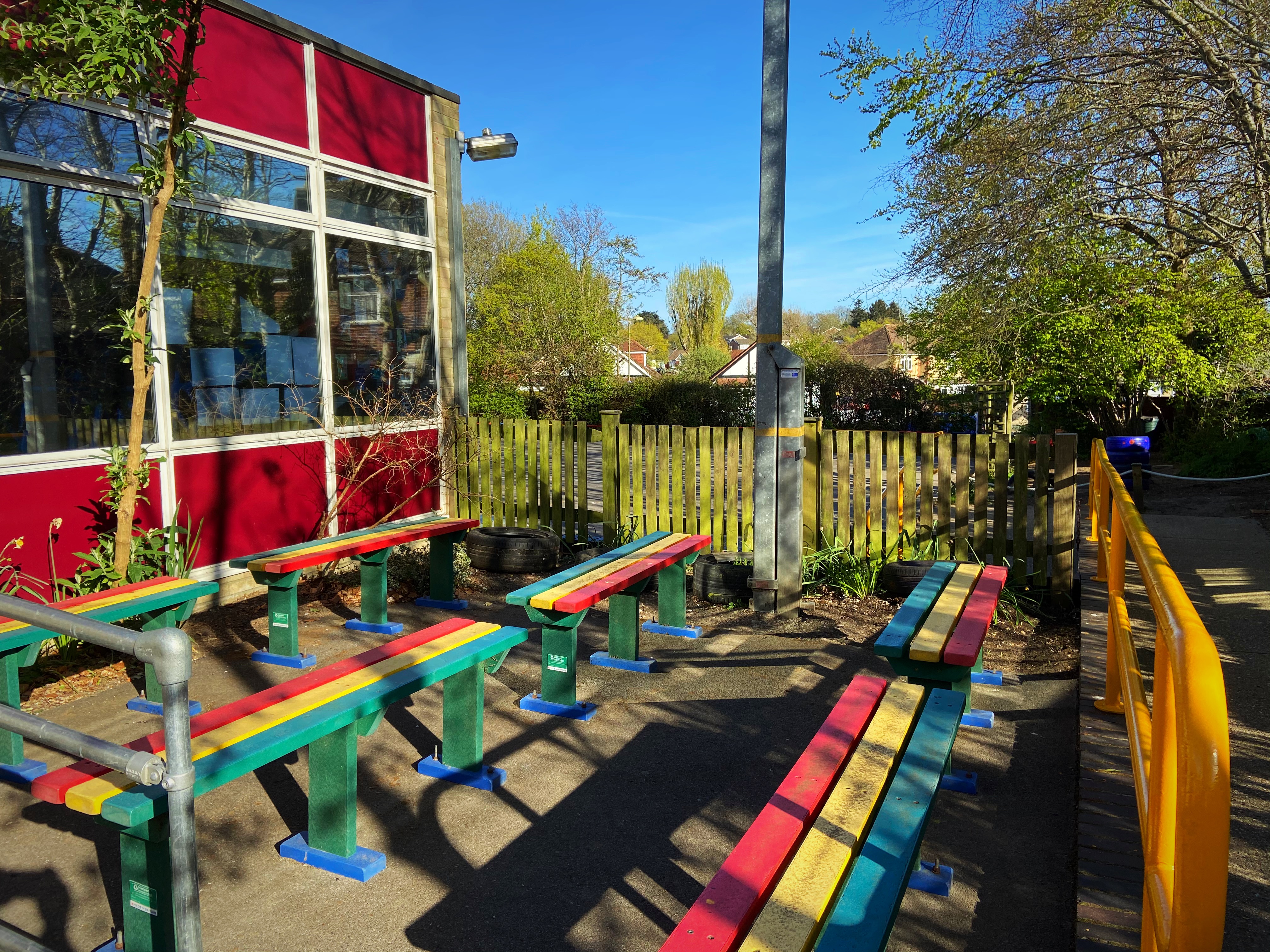 Classroom outside seating area