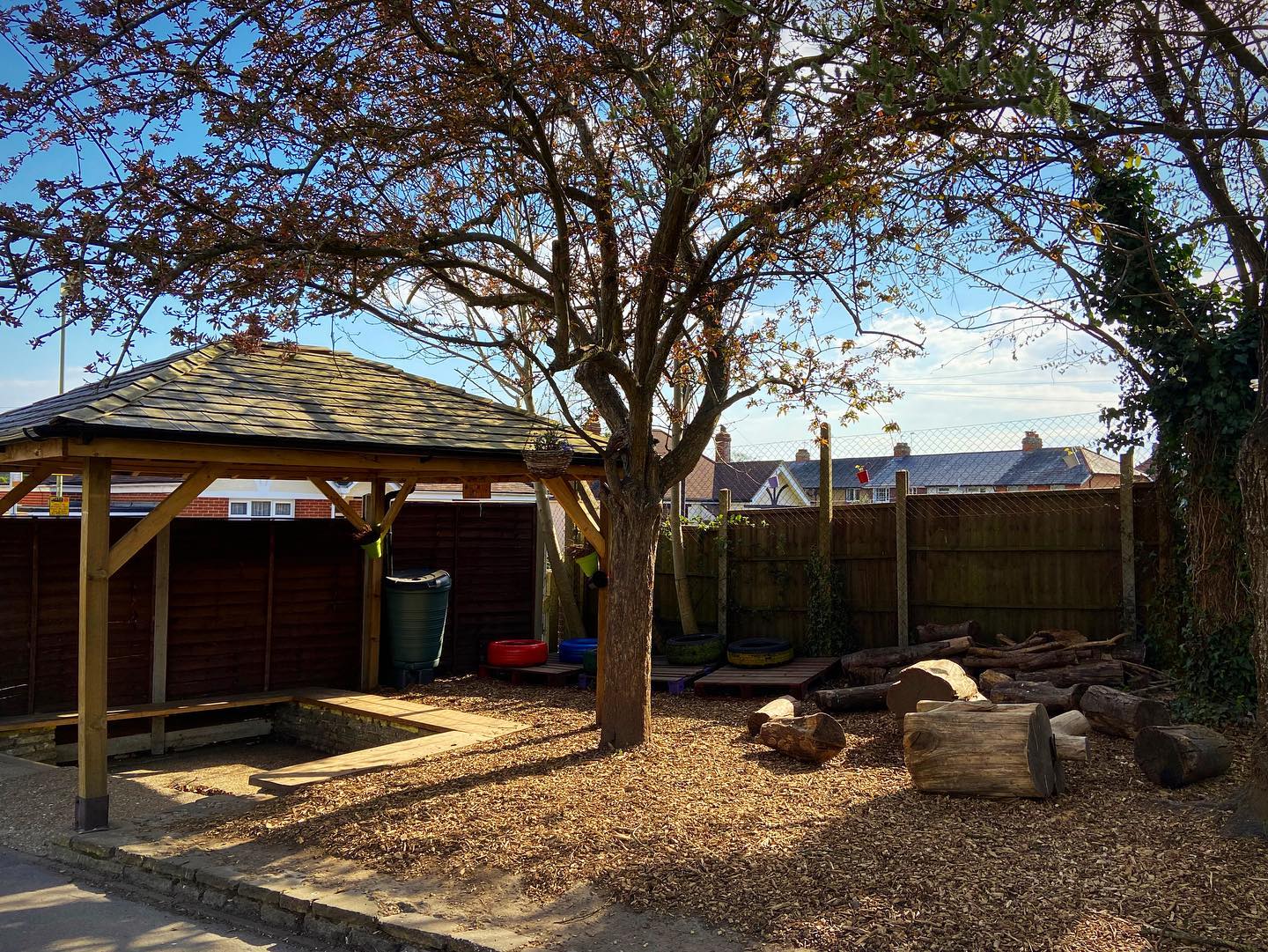 Cabin and woodland area